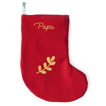Chaussette Cadeau de Noël personnalisé rouge